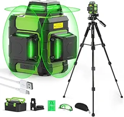 Huepar 360° Laser Level with 50" Tripod - Self-Leveling Construction Tool