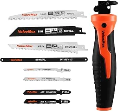 8-In-1 Multi-Blade Hand Saw with Quick-Change | Hacksaw for Wood, Metal & Drywall