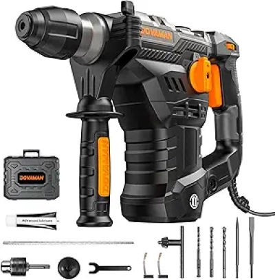 RH15A 12.5A SDS-Plus Rotary Hammer Drill - 4-Function Heavy Duty Concrete Drill with Safety Clutch