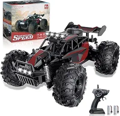 Carox 25KM/H High Speed RC Monster Truck - 2.4GHz Remote Control Car with LED Lights