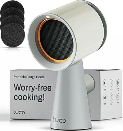 TUCO Portable Range Hood - 3-Speed Kitchen Exhaust Fan with Triple Filter & Oil Collection