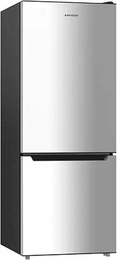BANGSON 7.1 Cu.Ft Bottom Freezer Refrigerator | Apartment Size Fridge with Stainless Steel Finish