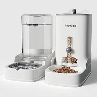 Gravity Cat Feeder & Water Dispenser Set - 3.6L Auto Pet Feeder Bowl