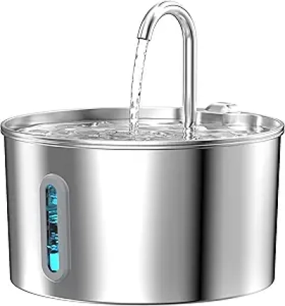 2.2L Stainless Steel Cat Water Fountain - Ultra Quiet Automatic Pet Dispenser
