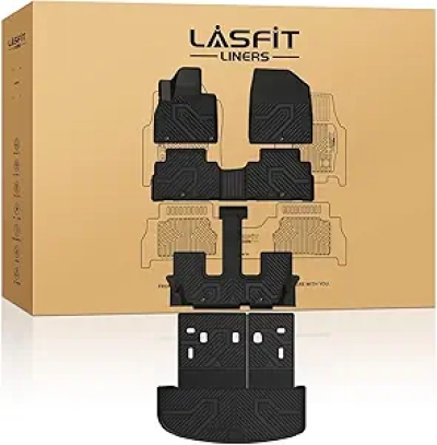 LASFIT Custom Fit Floor Mats for Kia Telluride 2020-2025 | All-Weather TPE Car Mats