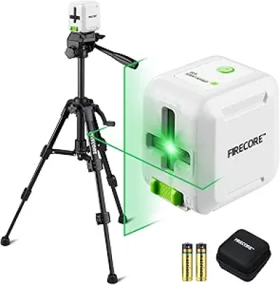 Firecore Green Laser Level with Tripod - Self Leveling Cross Line Laser Tool for Home & DIY