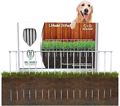 Dig Defence Animal Barrier Fence 24 Pack - No Dig Garden Fence for Dogs & Rabbits