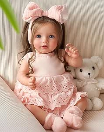 BABESIDE Reborn Baby Doll Dara 20 Inch - Realistic Newborn Girl with Brown Hair & Accessories