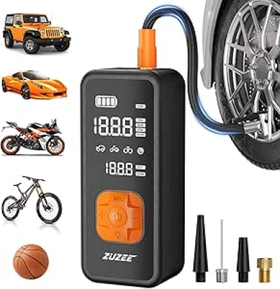 4X Faster Portable Tire Inflator - 150PSI Air Compressor with Digital Gauge & LED
