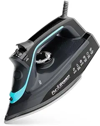 PurSteam SteamBurst+ 1750W Steam Iron - Ceramic Soleplate, Auto Self-Clean