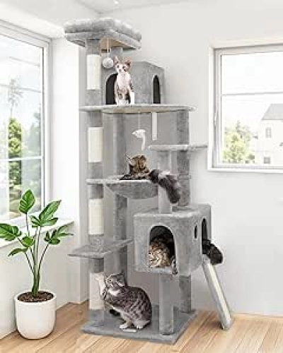 70 Inch Heavy Duty Cat Tree for Indoor Cats - Large Cat Tower with Hammock & Scratching Posts