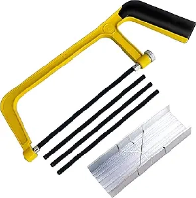 Mini Metal Miter Box and Saw Set - Precision 6" Hand Saw with 3 Cutting Angles