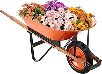 VEVOR 5 Cu. Ft. Wheelbarrow Cart - 265 lbs Capacity Garden Dump Cart with 16" Wheels