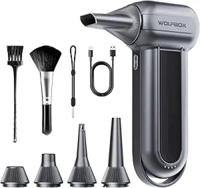 WOLFBOX MF100 Electric Air Duster - 150,000 RPM Cordless Blower for Computer & Home