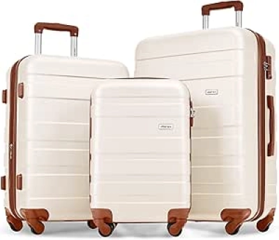 3 Piece ABS Hardside Luggage Set with TSA Lock & Spinner Wheels