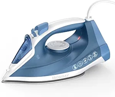 1200W Fast Heating Steam Iron with Non-Stick Ceramic Soleplate & Auto Self-Cleaning