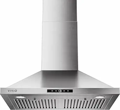 30 Inch Wall Mount Range Hood 580 CFM - Ducted/Ductless Stainless Steel Vent Hood with LED