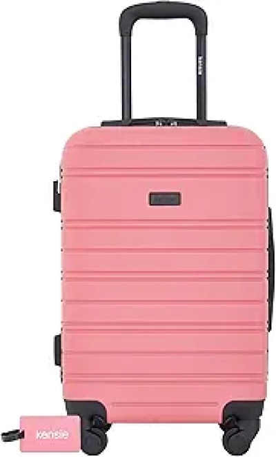Kensie 22" Peonies Hardside Carry-On Luggage with ID Tag - Flowering Ginger
