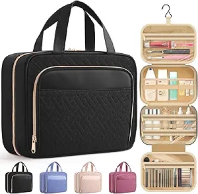 HOTOR Waterproof Travel Toiletry Bag for Women & Men - Hanging Makeup Organizer