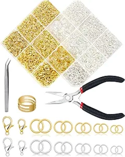 FIVEIZERO 2400PCS Jump Rings Kit - Complete Jewelry Making & Repair Supplies