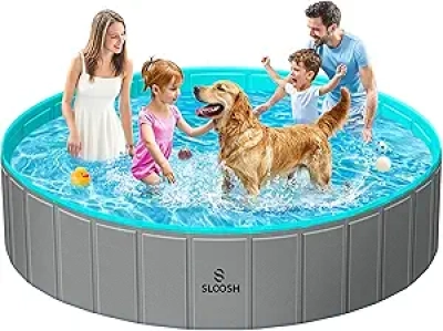 SLOOSH Foldable Dog Pool 71" - Portable Pet & Kiddie Swimming Pool for Backyard