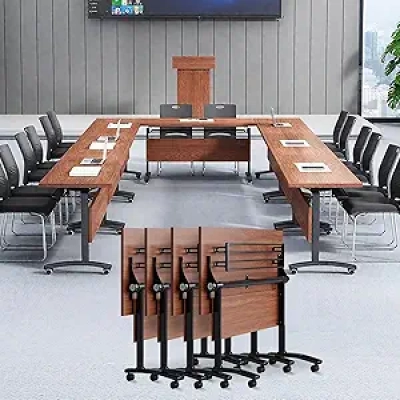 47.2in Folding Conference Table with Wheels - Mobile Nesting Training Table 4 Pack