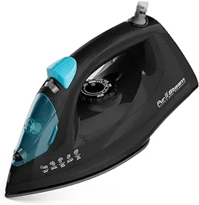 PurSteam Professional 1250W Steam Iron - Powerful Wrinkle Removal & Auto Shut-Off