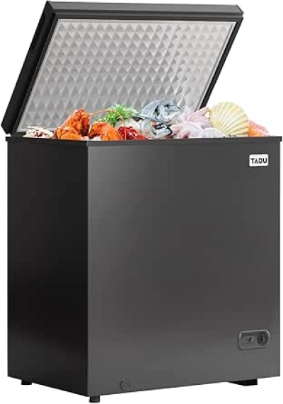 TABU 7.0 Cu Ft Chest Freezer - Energy Efficient Compact Deep Freezer with Adjustable Thermostat
