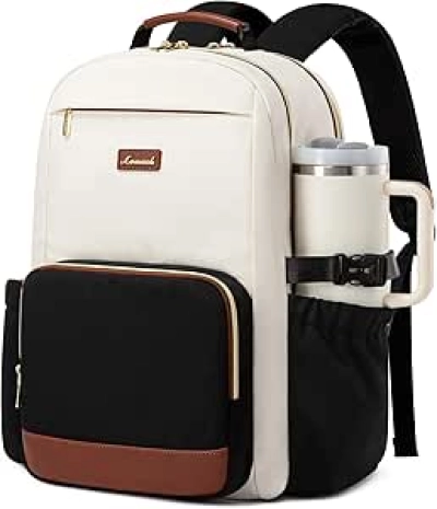 LOVEVOOK Women's Laptop Backpack 15.6 Inch - Waterproof Travel Bag with Cup Holder