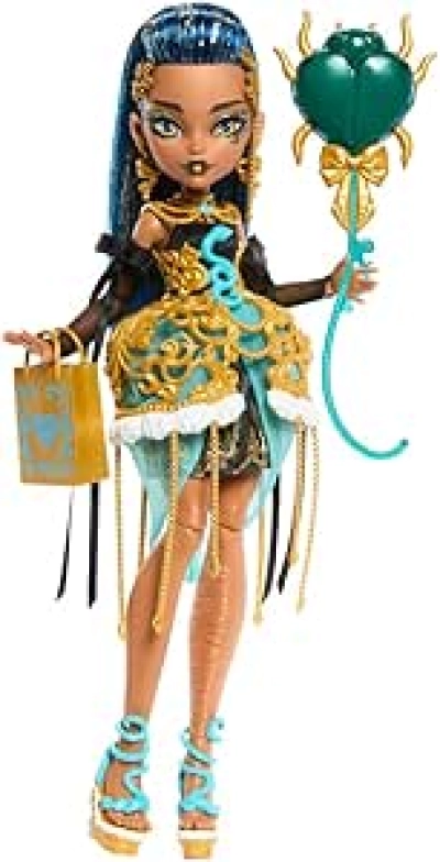 Monster High Scary Sweet Birthday Cleo De Nile Doll - Golden Party Dress & Accessories