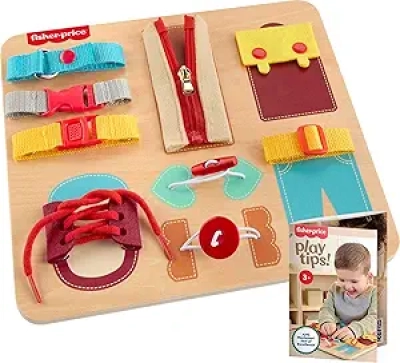 Fisher-Price Wood Montessori Dressing Board - AMS Seal of Excellence