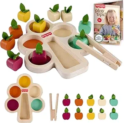 Fisher-Price Wood Montessori Sorting Tree - AMS Seal of Excellence, Ages 3+