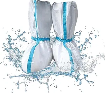 Disposable Shoe Covers 18 Inch - Waterproof Non-Slip Boot Covers (7 Pairs)