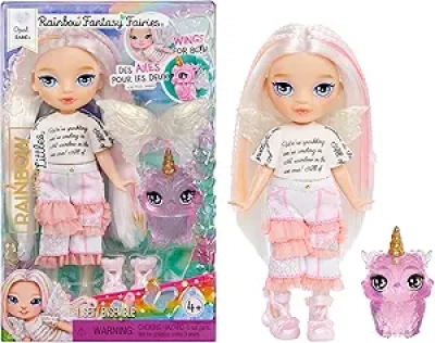 Rainbow High Littles Opal Fairy Doll with Magical Owl Pet & Interchangeable Wings