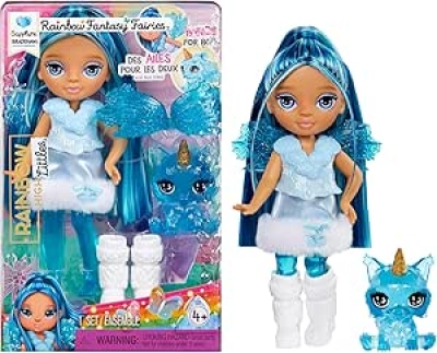 Rainbow High Littles Sapphire Fairy Doll with Flying Pet & Interchangeable Wings