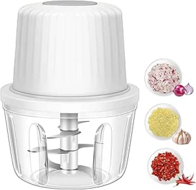 400ML Electric Garlic Chopper with 6 Blades - USB Portable Mini Food Processor