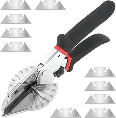 Adjustable Multi-Angle Miter Shears 45-135° | 10 Extra Blades Included