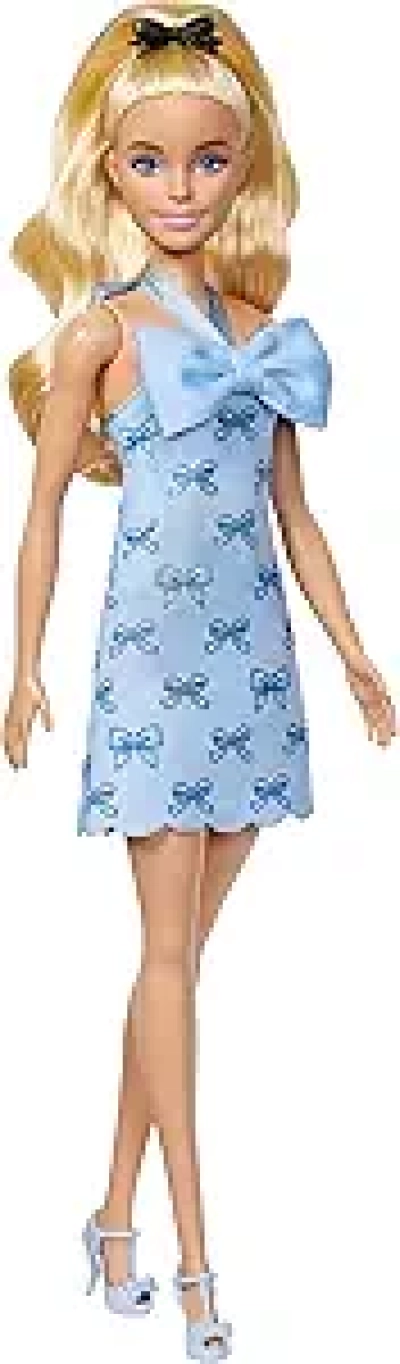 Barbie Fashionistas Doll #237 - Blonde Ponytail Blue Halter Dress