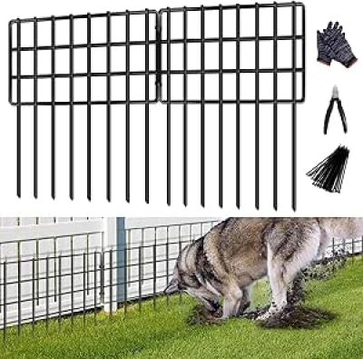 25 Pack No Dig Animal Barrier Fence 17in - Rustproof Dog & Rabbit Defense