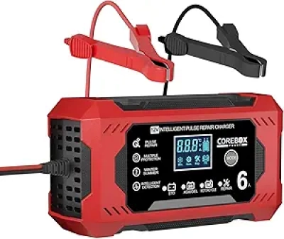12V 6-Amp Smart Battery Charger & Maintainer with Desulfator - Auto Trickle Charger