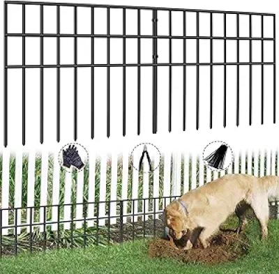 42.5ft No Dig Animal Barrier Fence - 30 Panels Rustproof Dog & Rabbit Garden Edging
