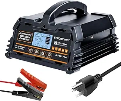 25A Smart Battery Charger 12V/24V - Lead Acid & LiFePO4 Maintainer with LCD Display