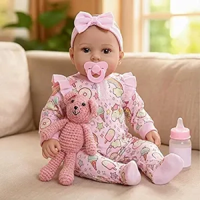 17 Inch Realistic Baby Doll with Soft Body, Accessories & Gift Box - Ages 3+
