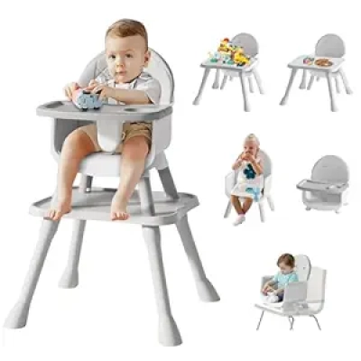 6-in-1 Convertible Baby High Chair & Learning Table - CPSIA Certified