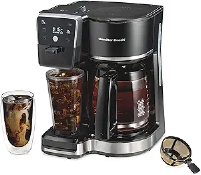 Hamilton Beach 2-Way 12 Cup Programmable Coffee Maker - Drip & Single Serve Iced Coffee Machine