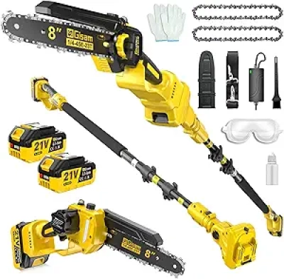 2-in-1 Electric Pole Saw & Chainsaw Combo - 1000W Brushless, 15.58 FT Reach