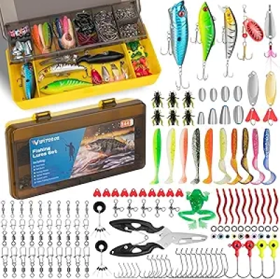 144-Piece Premium Fishing Lures Kit with Tackle Box - Bass & Freshwater Fishing Gear