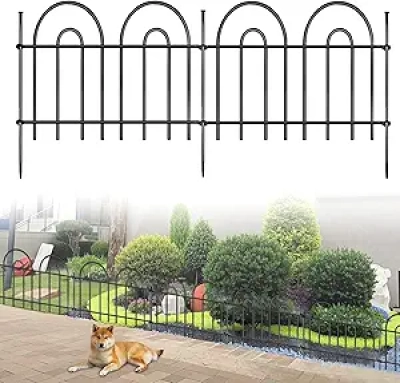 45ft No Dig Dog Fence - 32 Panel Arched Animal Barrier for Yard