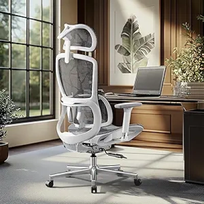Hbada E2 Ergonomic Office Chair - Big & Tall Mesh Gaming Chair with 6-Way Lumbar Support