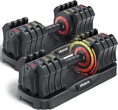 5-in-1 Adjustable Dumbbell Set 22.5lb - Quick Adjust Home Gym Weights